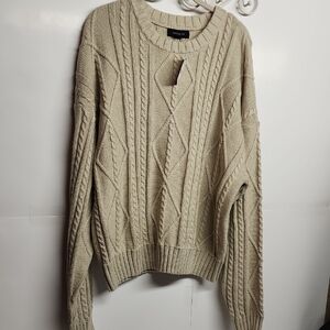 Cotton On Sz XL Cozy Classic Minimalist Cable Knit Sweater - Cream NWT